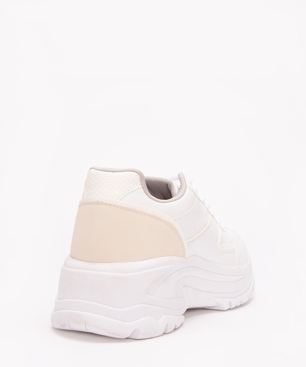 tênis chunky com recortes branco