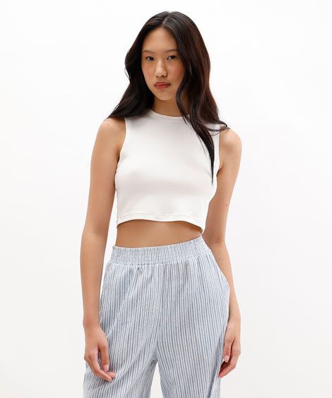 cropped básico feminino de algodão peruano off white