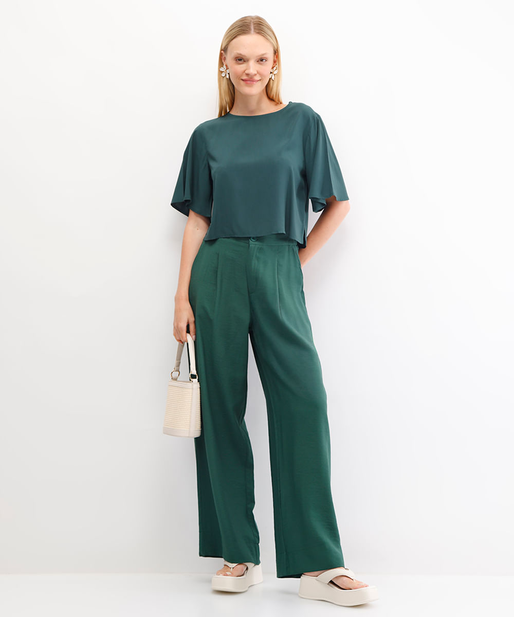 blusa feminina de viscose verde