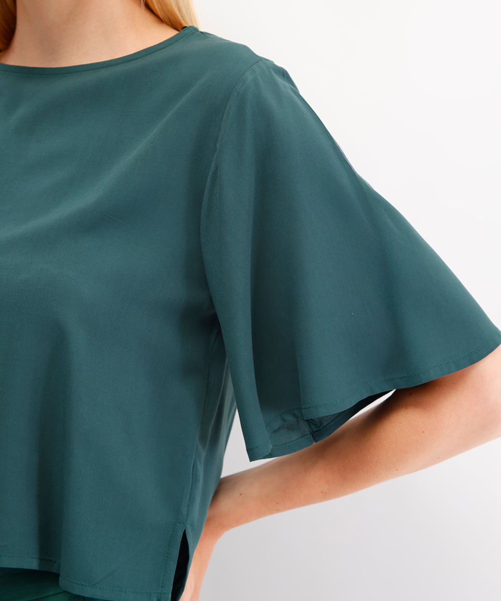 blusa feminina de viscose verde