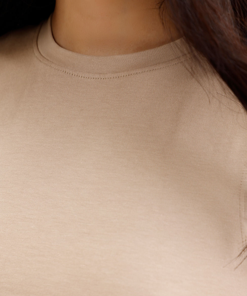 cropped básico feminino de algodão peruano bege