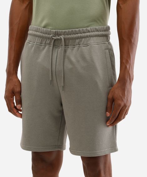 bermuda jogger masculina de moletom básica verde