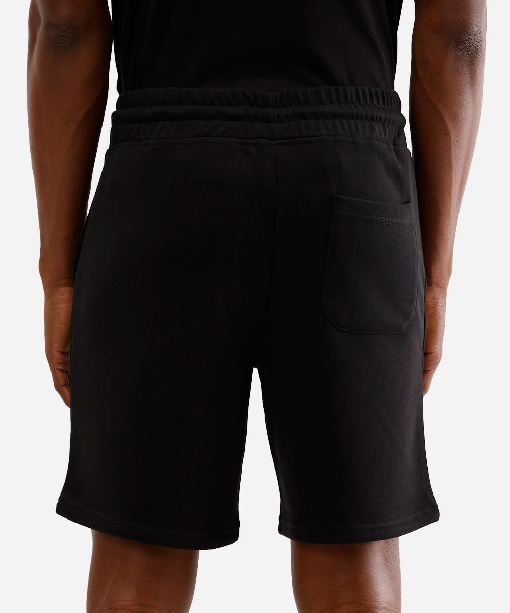 bermuda jogger masculina de moletom básica preta