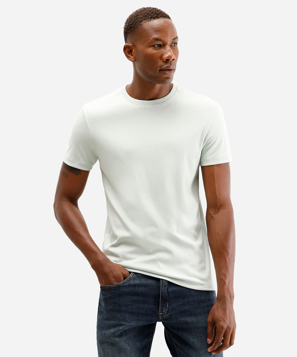 camiseta slim de algodão peruano bold verde