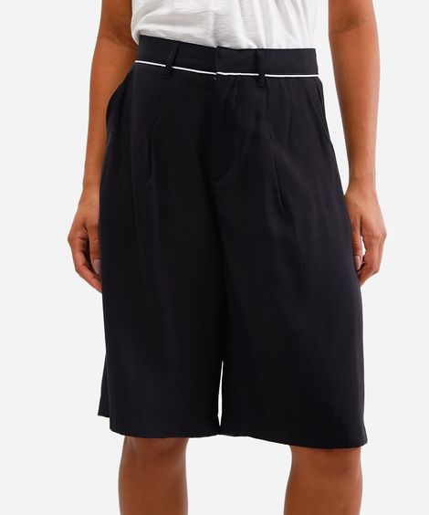 bermuda feminina de alfaiataria preta