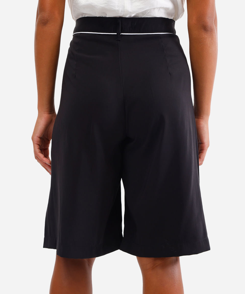 bermuda feminina de alfaiataria preta