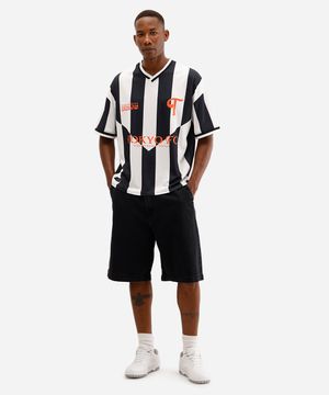bermuda skater masculina jeans preta