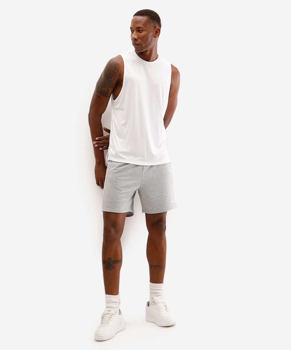 bermuda masculina esportiva loose fit cinza