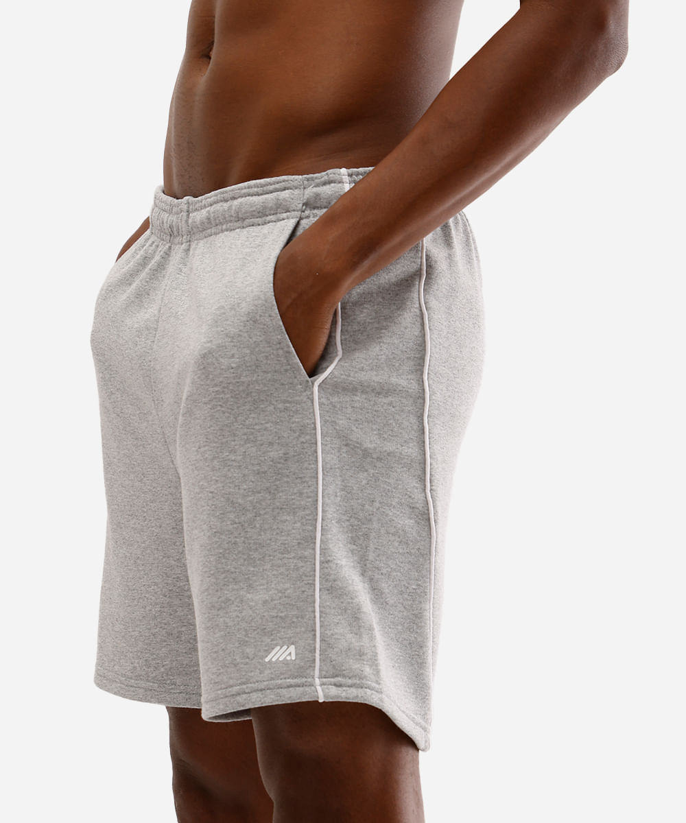 bermuda masculina esportiva loose fit cinza