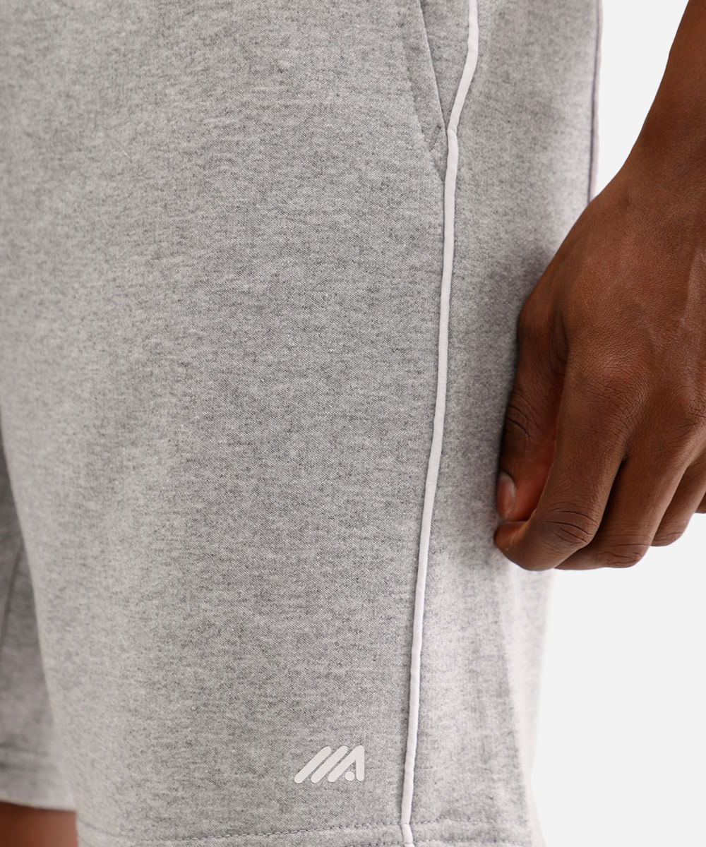 bermuda masculina esportiva loose fit cinza