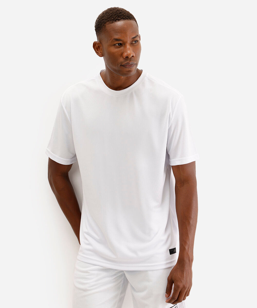 camiseta basquete masculina oversized branca