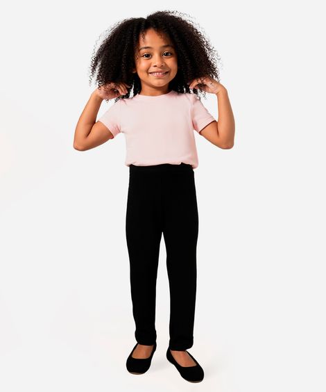 calça legging infantil básica preta