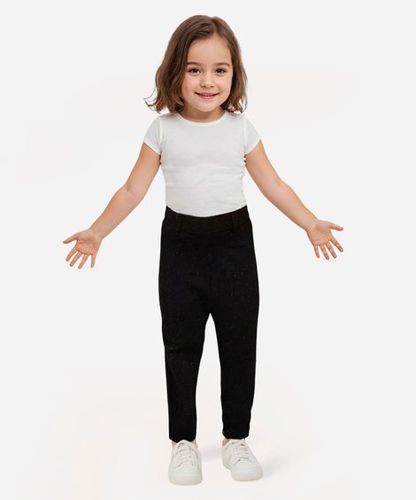 Calça Infantil Legging com Brilho preta