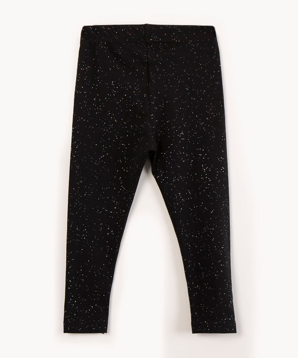 Calça Infantil Legging com Brilho preta