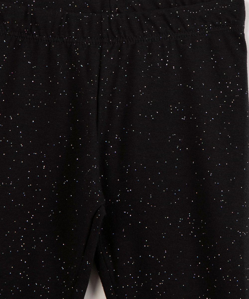 Calça Infantil Legging com Brilho preta