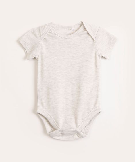 body infantil básico manga curta cinza