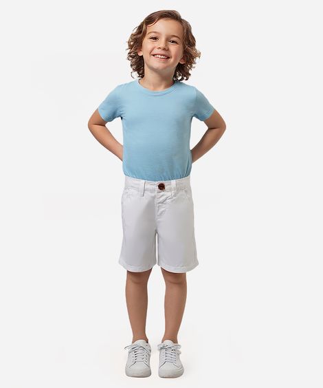 bermuda infantil com linho e bolsos branca