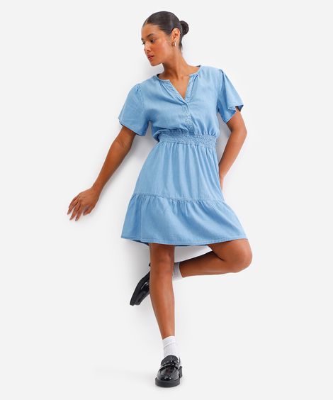 vestido curto feminino jeans azul