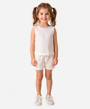 cropped infantil de algodão off white