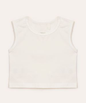 cropped infantil de algodão off white