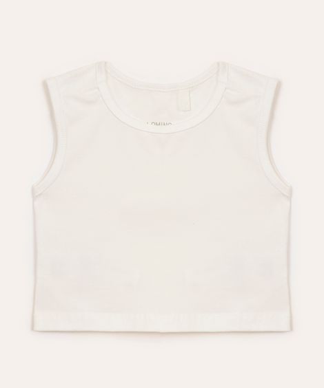 cropped infantil de algodão off white