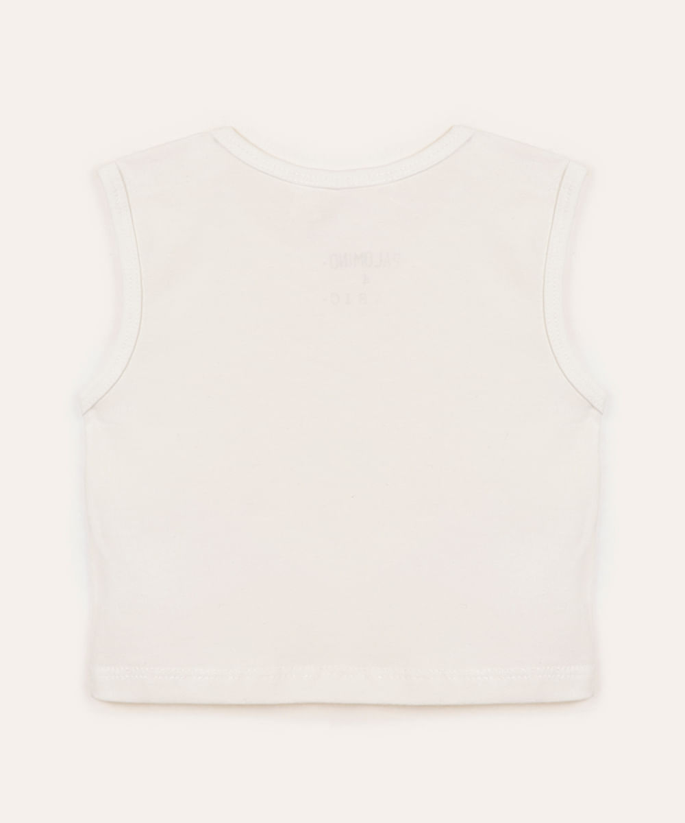 cropped infantil de algodão off white
