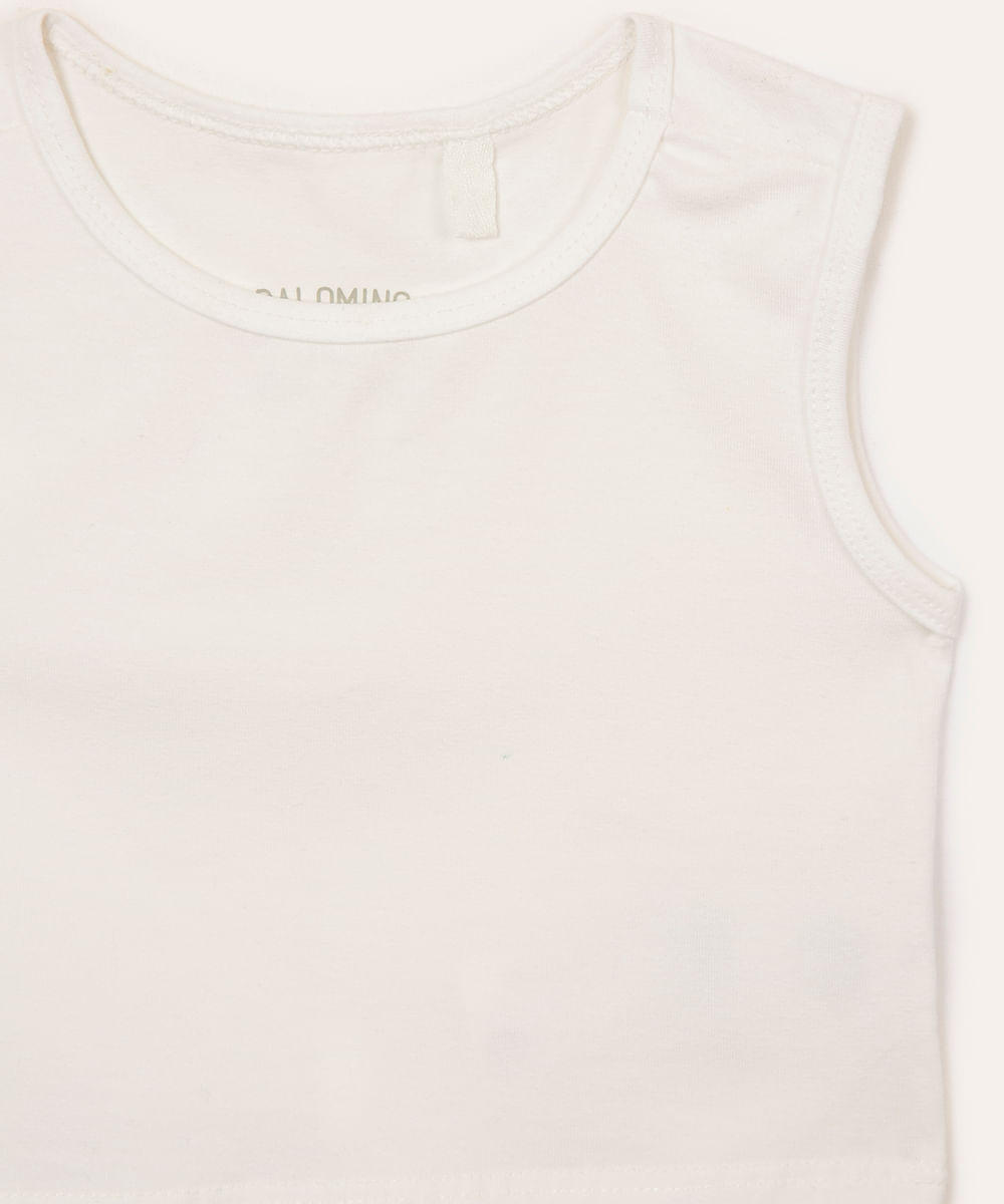 cropped infantil de algodão off white