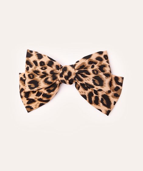 laço de cabelo animal print mindset bege