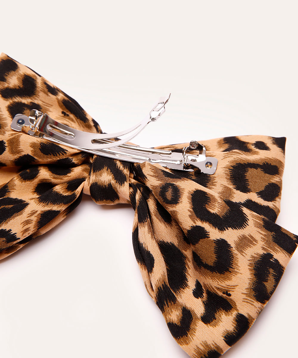 laço de cabelo animal print mindset bege