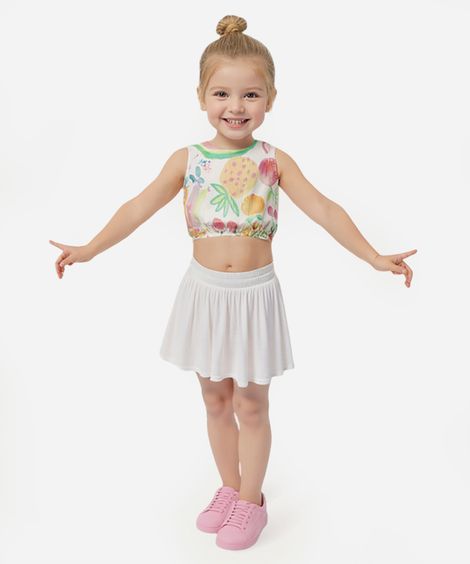 blusa de algodão infantil arco íris off white