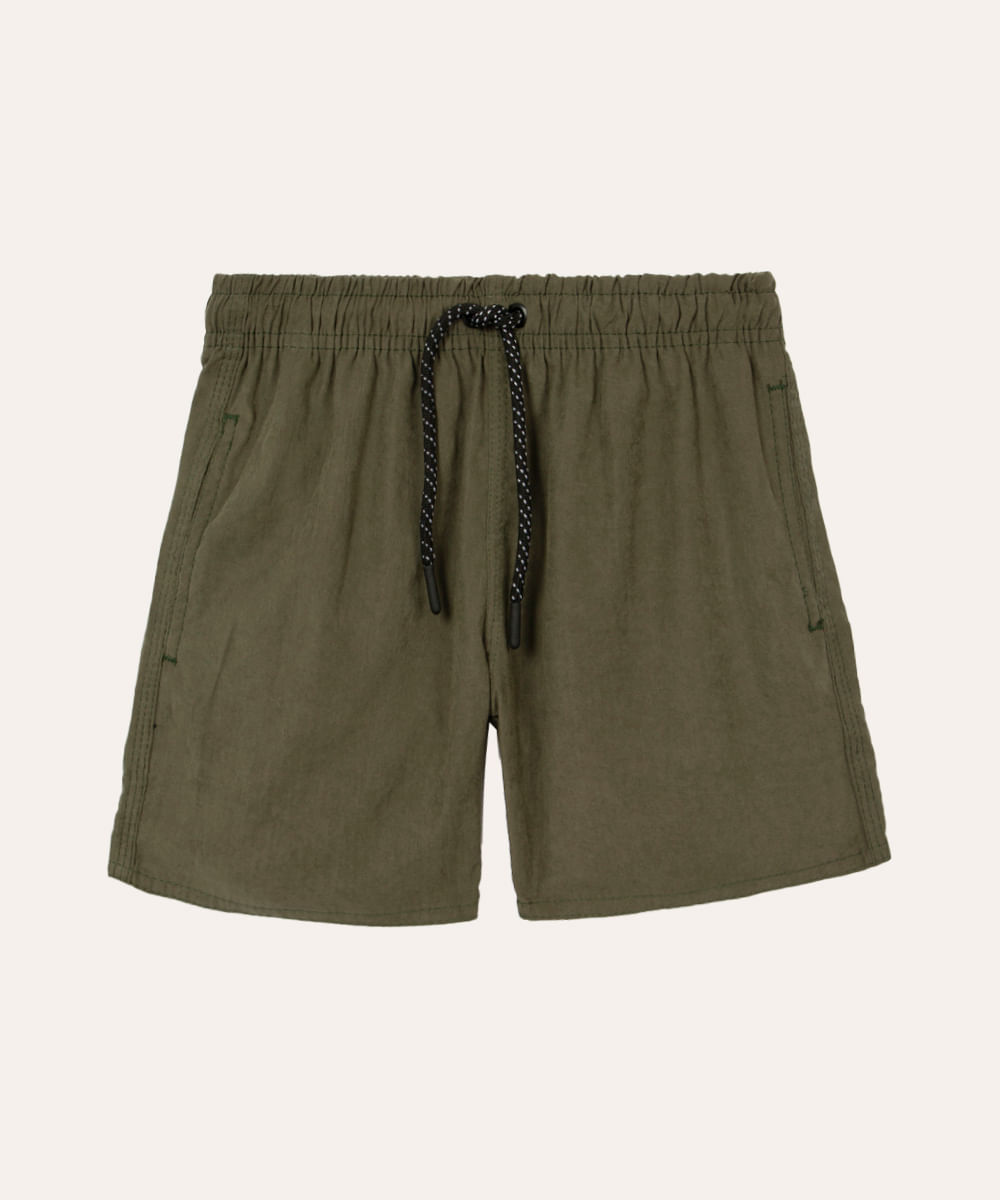 bermuda infantil com elástico e cordão verde