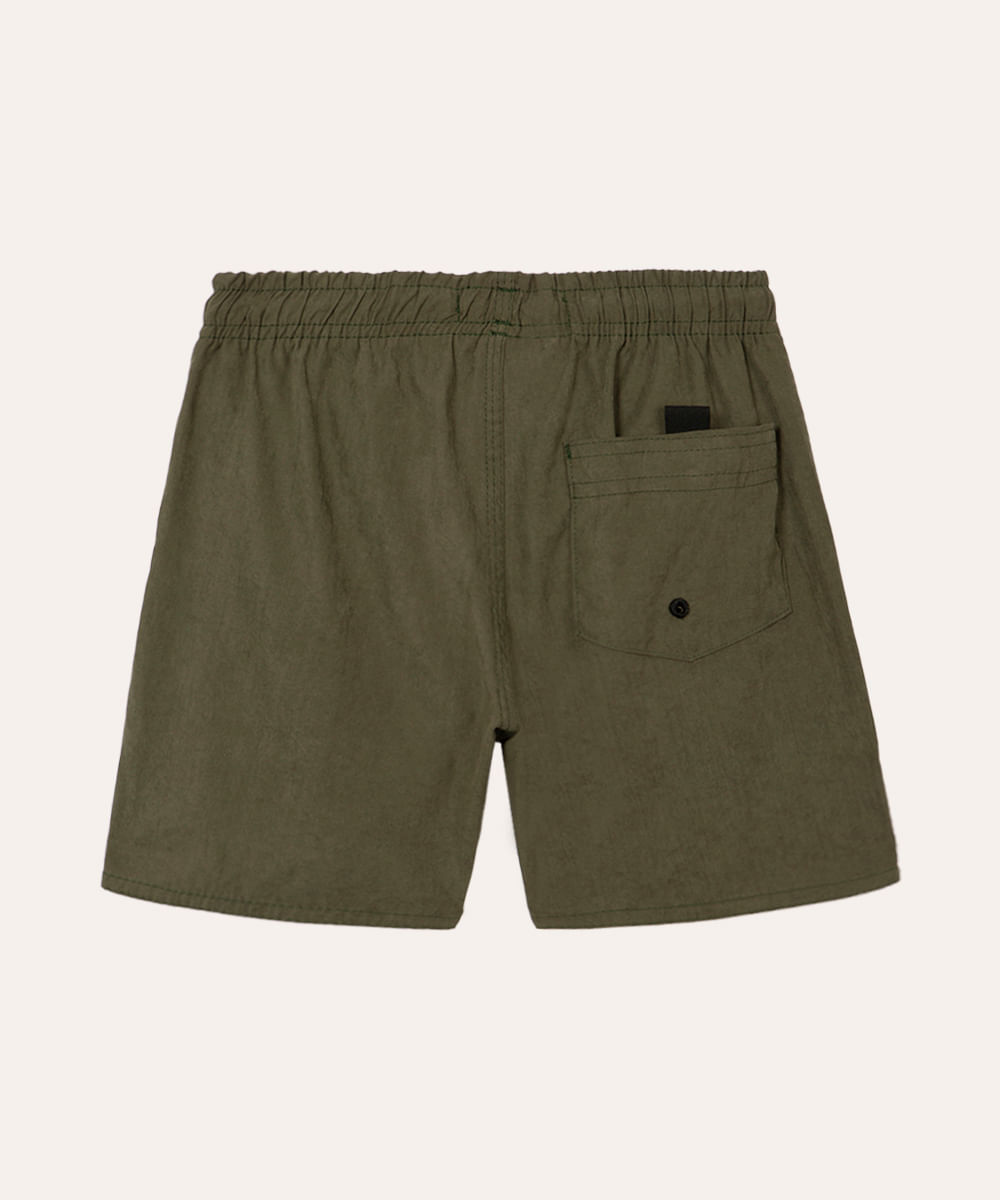 bermuda infantil com elástico e cordão verde