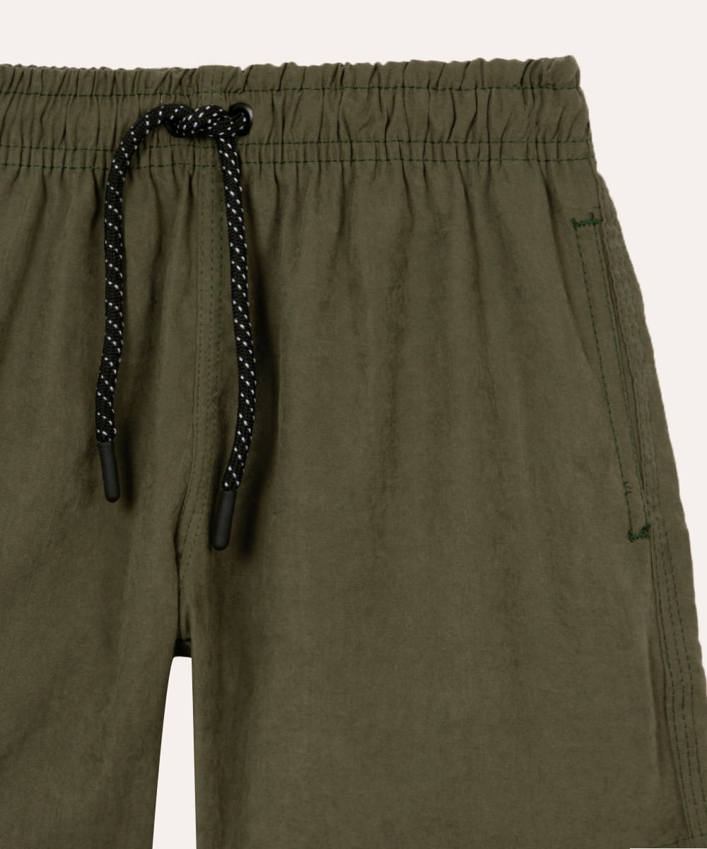 bermuda infantil com elástico e cordão verde