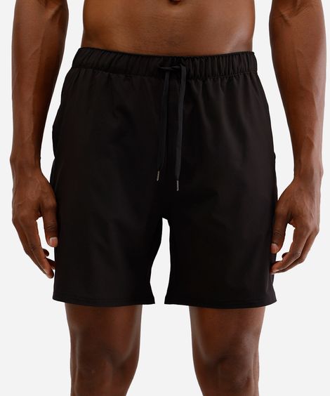 short de praia com bolsos preto