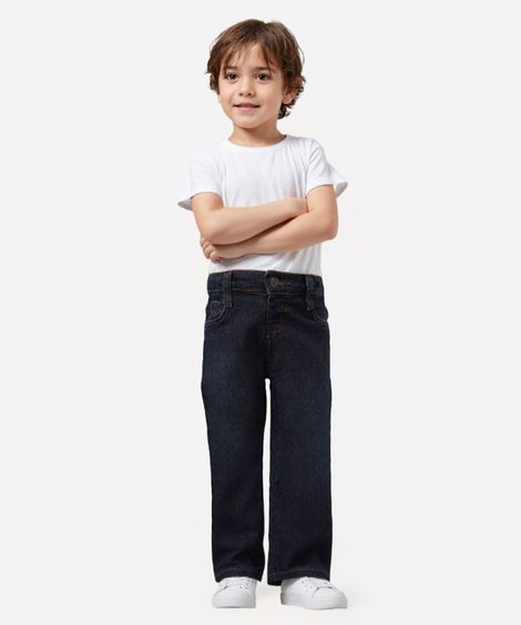 calça jeans slim infantil azul