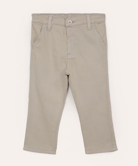 calça de sarja infantil com bolsos cinza