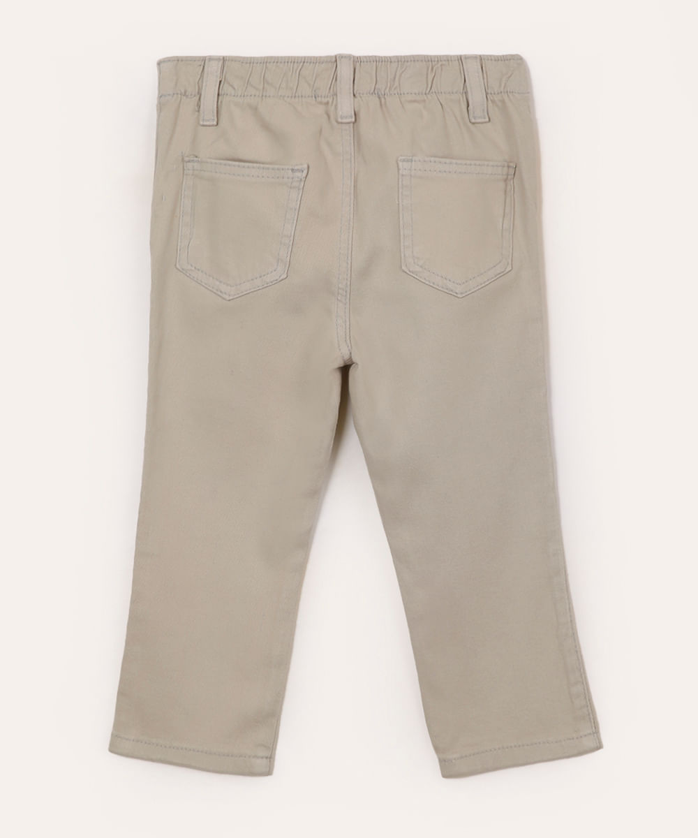calça de sarja infantil com bolsos cinza