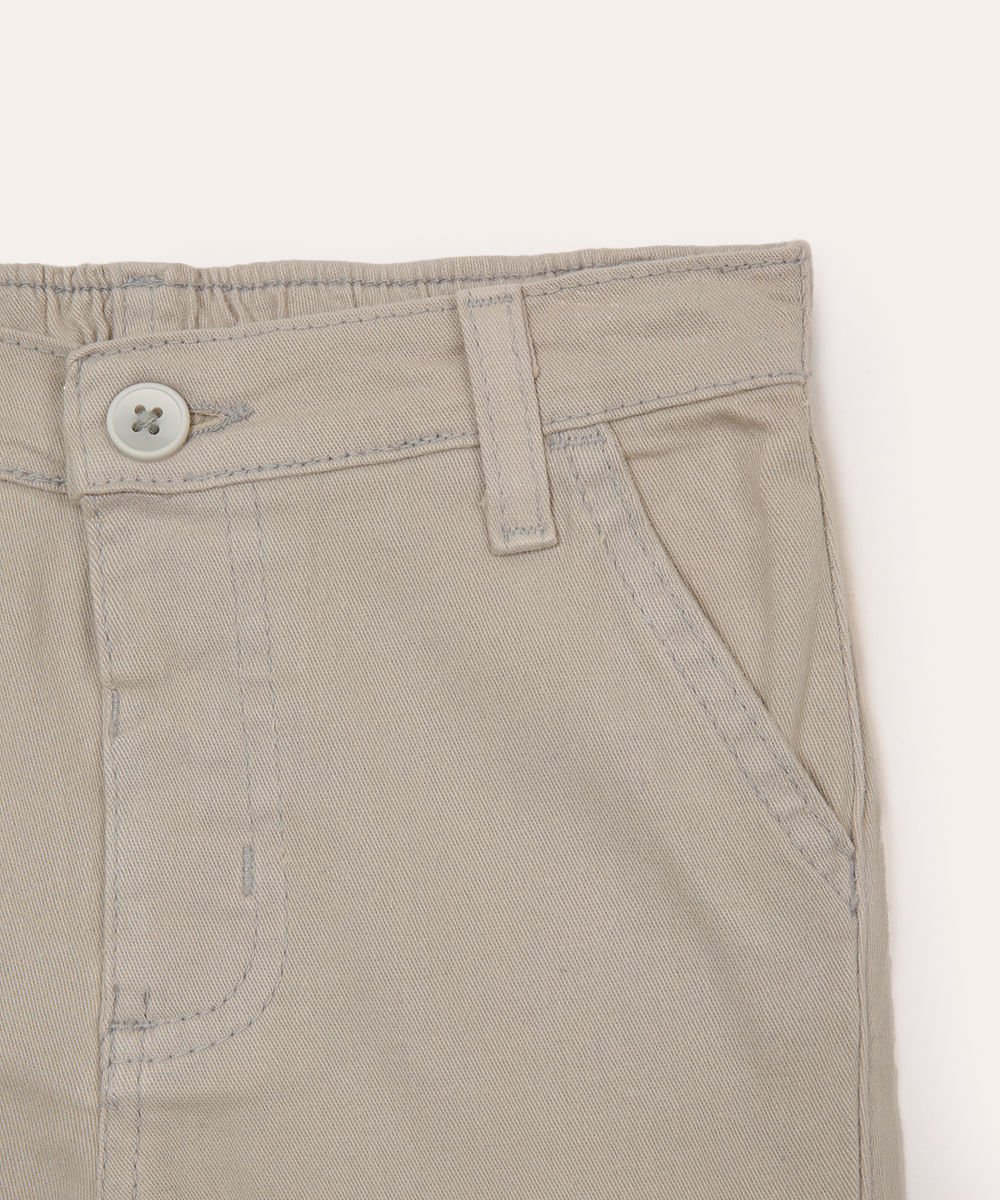 calça de sarja infantil com bolsos cinza