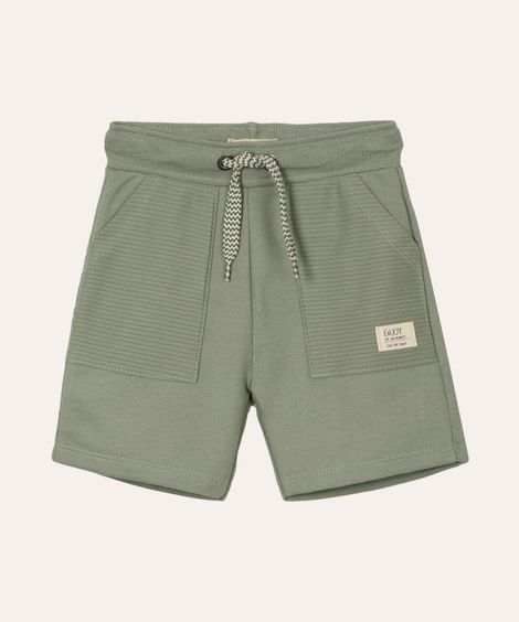 short de moletom infantil com cordão verde
