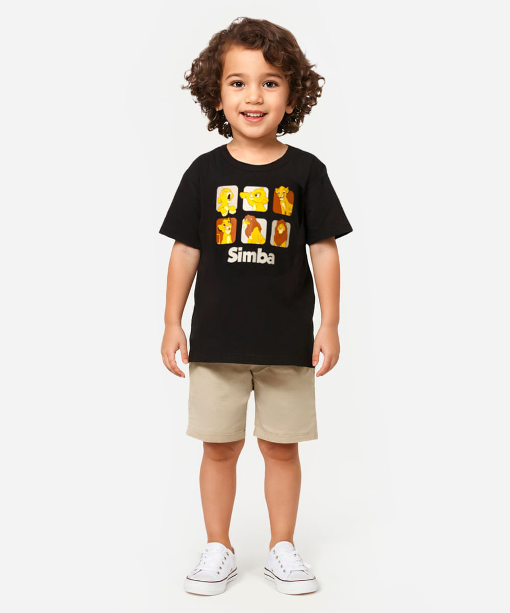 conjunto infantil curto simba preto