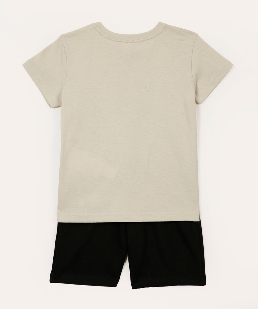 conjunto infantil curto leãozinho bege