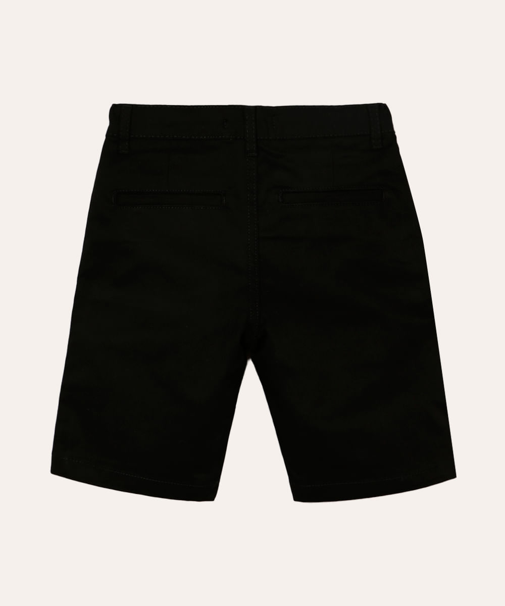 bermuda de sarja infantil com bolsos preta