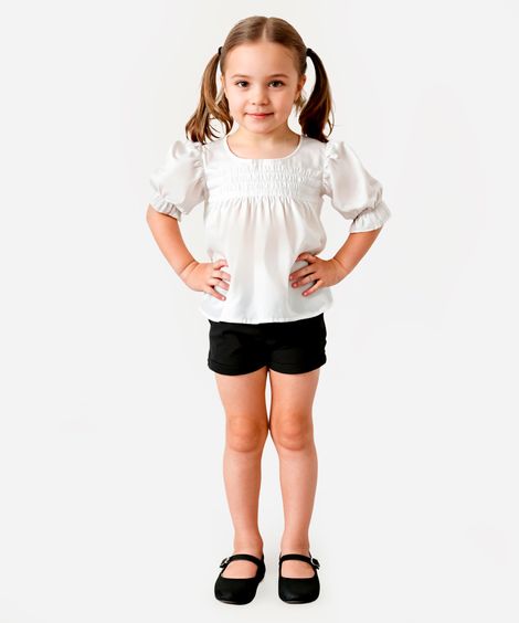 short clochard infantil texturizado preto