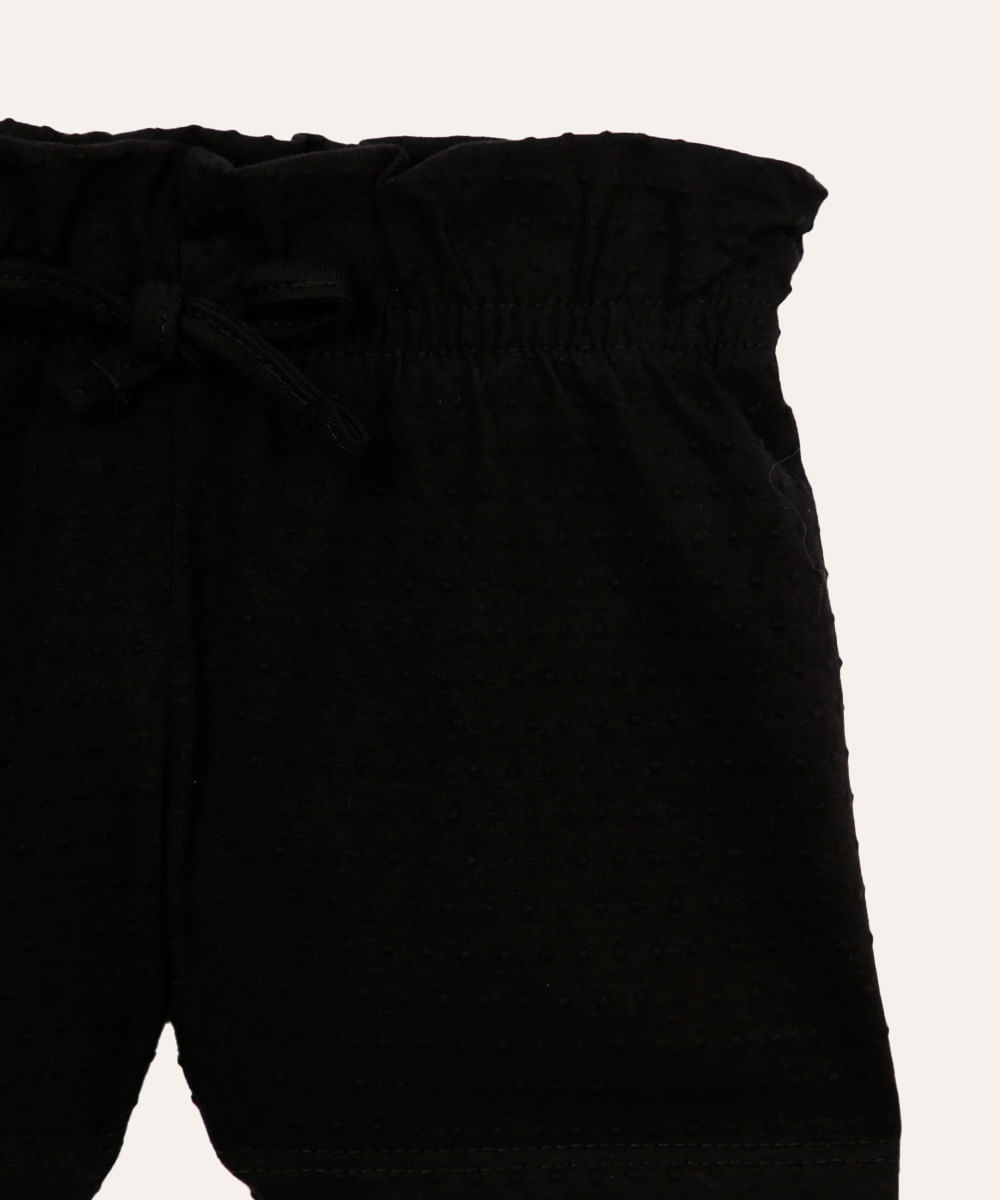 short clochard infantil texturizado preto