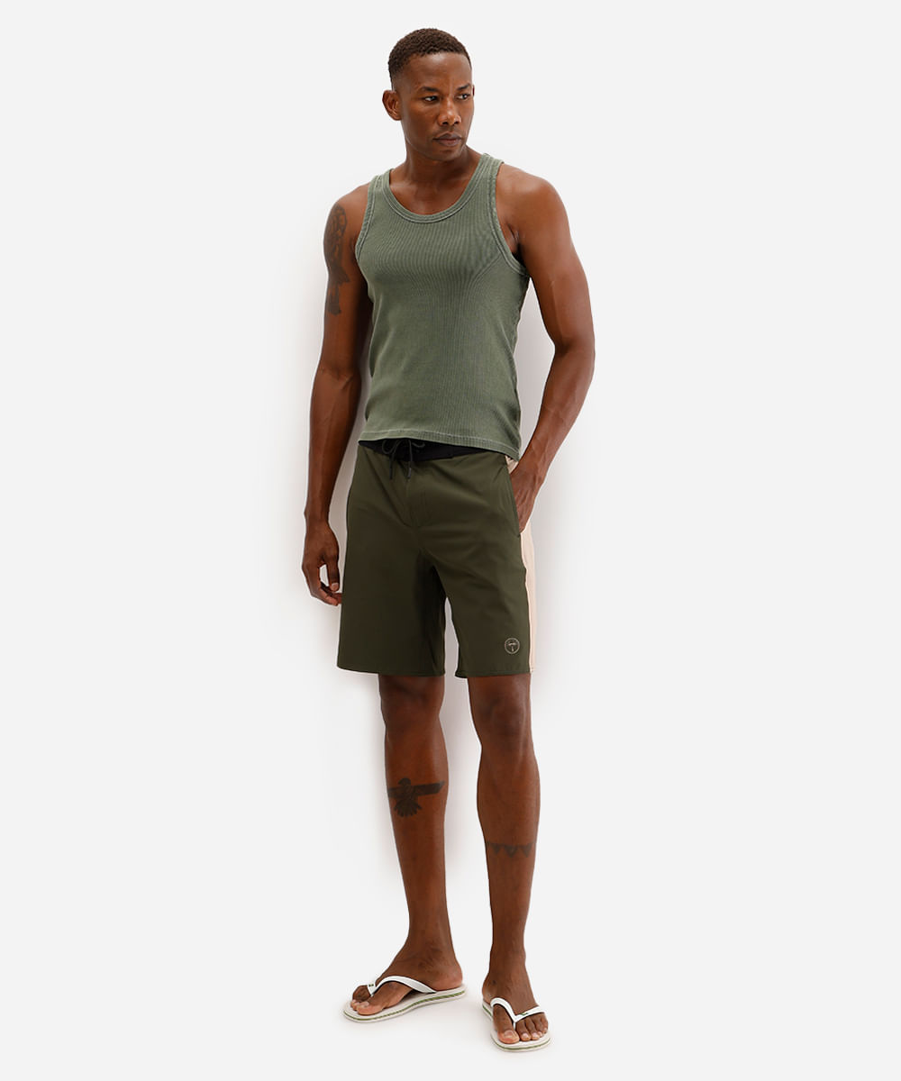 short boardshort masculino bicolor verde