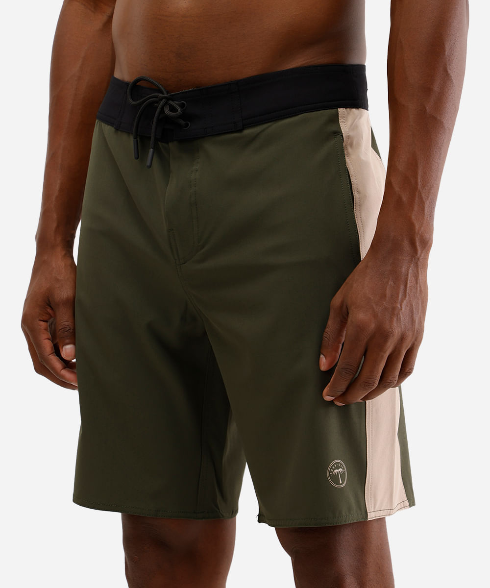 short boardshort masculino bicolor verde