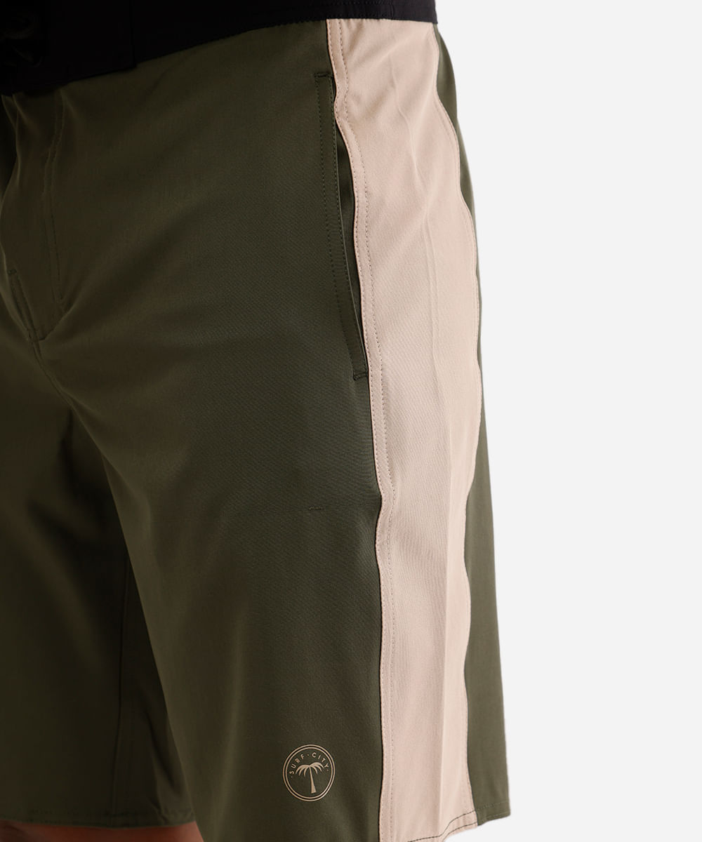short boardshort masculino bicolor verde