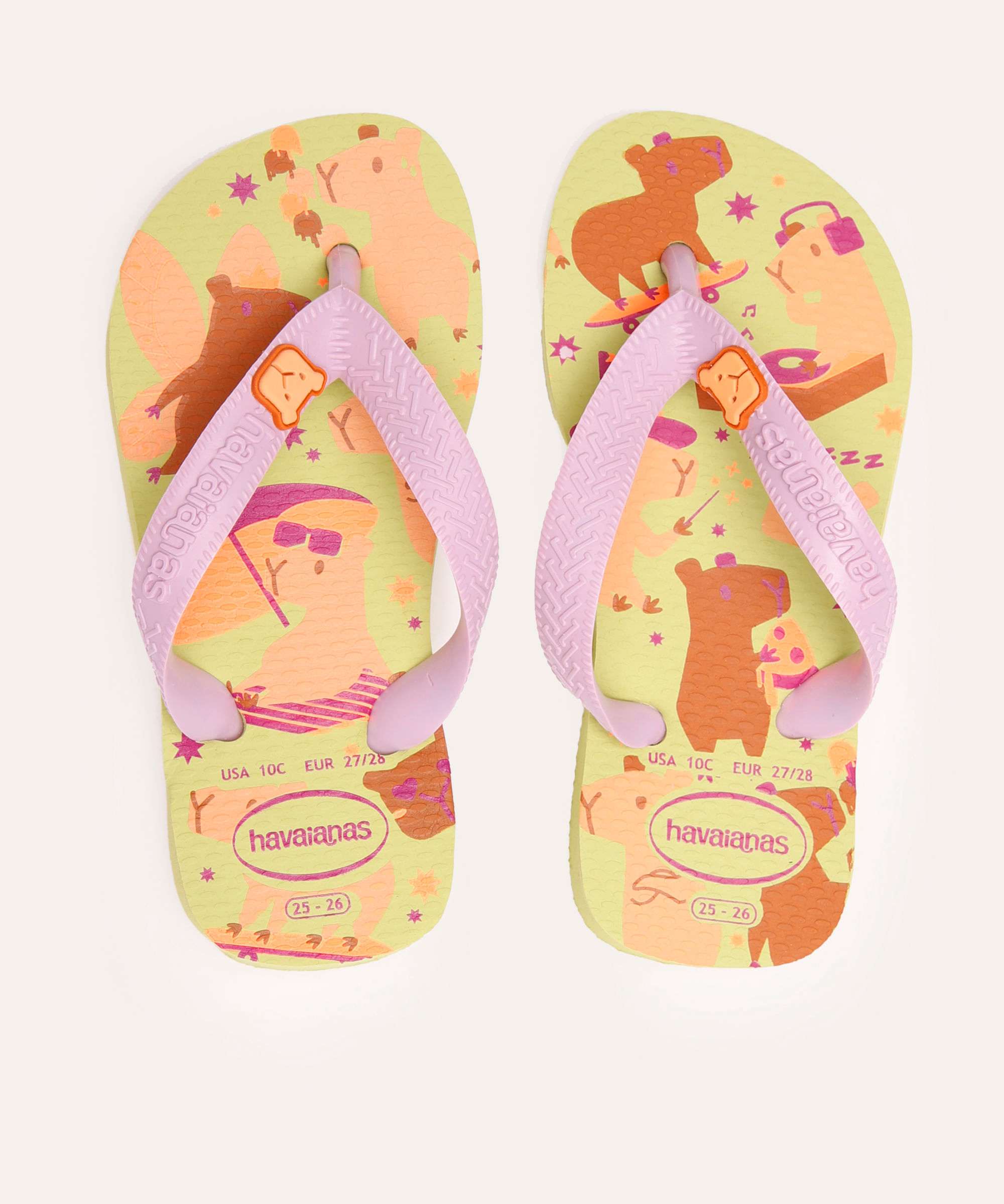 chinelo havaianas infantil capivara verde