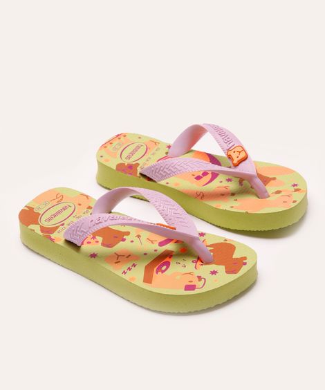 chinelo havaianas infantil capivara verde