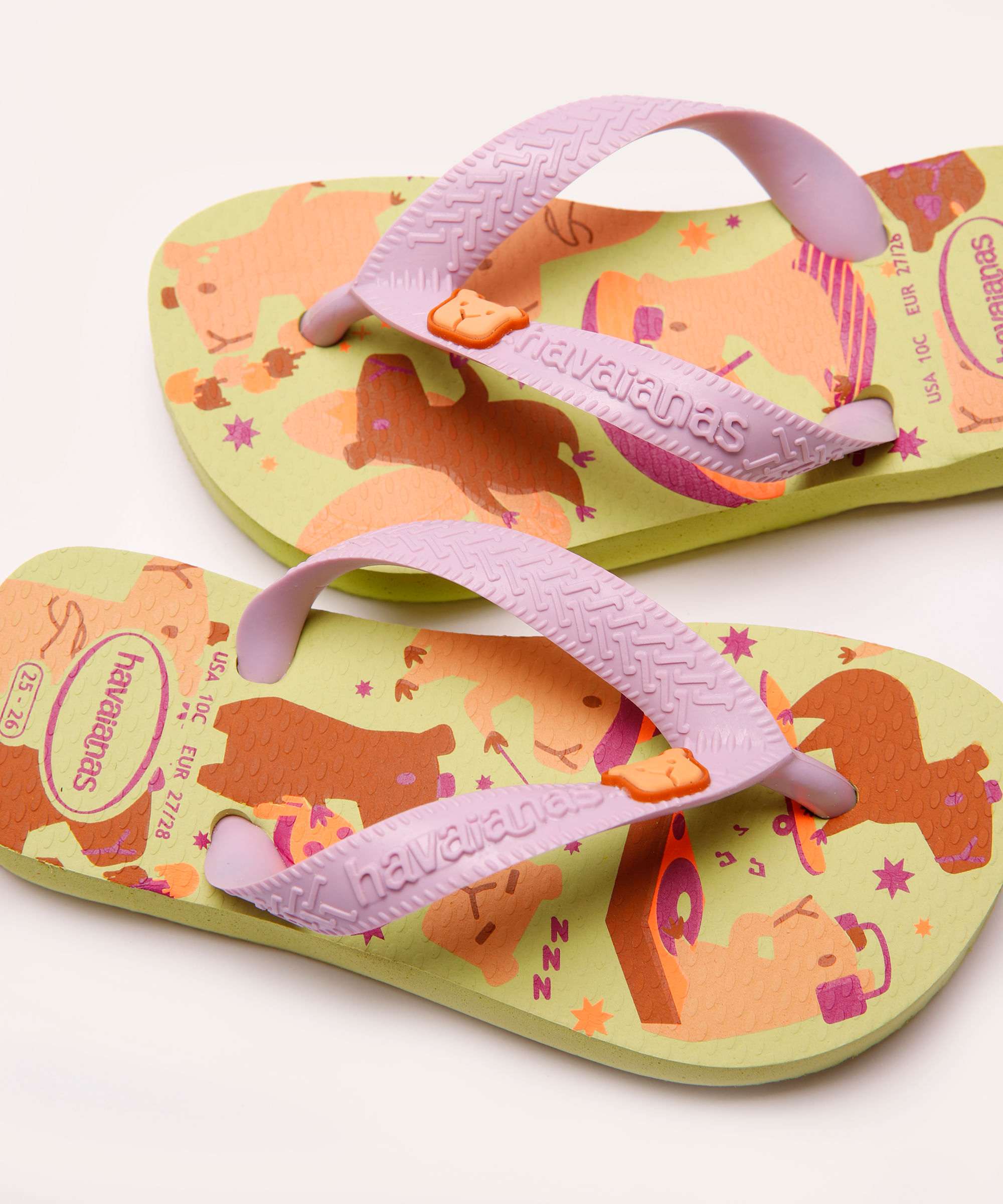 chinelo havaianas infantil capivara verde